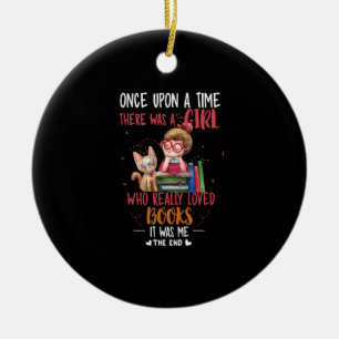 Ooit was er een meisje dat echt boekt keramisch ornament