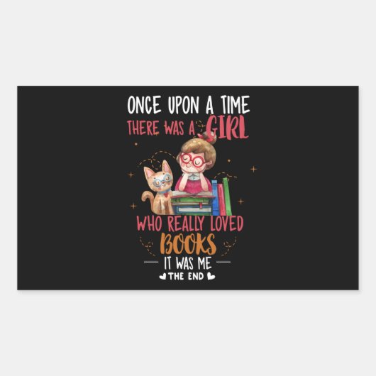 Ooit was er een meisje dat echt boekt rechthoekige sticker (Voorkant)