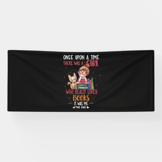 Ooit was er een meisje dat echt boekt spandoek (Horizontaal)