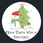 Ooit was er een sneeuwman LDS Primary Christmas Ronde Sticker<br><div class="desc">Het is de klassieke primaire favoriet!</div>