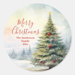Ooitgroene Kerstboom Vintage Sticker