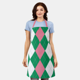 ook bekend als Roze & Green Argyle Schort