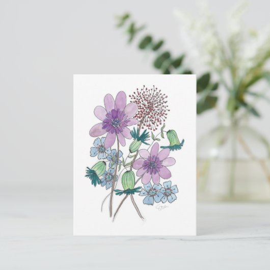 Ook bloemen. briefkaart (Staand voorkant)