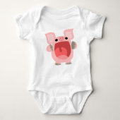 "OOK!!!" Cute Cartoon Pig Baby Apparel Romper (Voorkant)