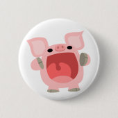 "OOK!!!" Cute Cartoon Pig Button Badge (Voorkant)