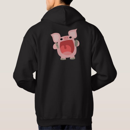 "OOK!!!" Cute Cartoon Pig Hoodie (Achterkant)