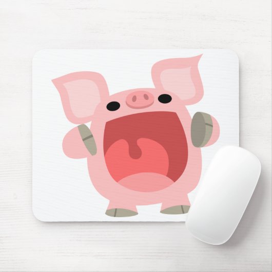 "OOK!!!" Cute Cartoon Pig Mousepad Muismat (Met muis)