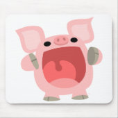 "OOK!!!" Cute Cartoon Pig Mousepad Muismat (Voorkant)
