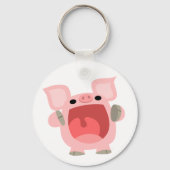 "OOK!!!" Cute Cartoon Pig sleutelhanger (Voorkant)