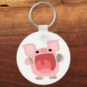 "OOK!!!" Cute Cartoon Pig sleutelhanger (Voorkant)