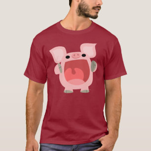 "OOK!!!" Cute Cartoon Pig T-shirt