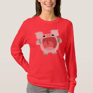"OOK!!!" Cute Cartoon Pig Women T shirt