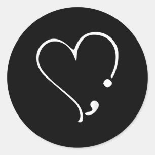 Ook deze puntkomma zal de geestelijke gezondheid b ronde sticker