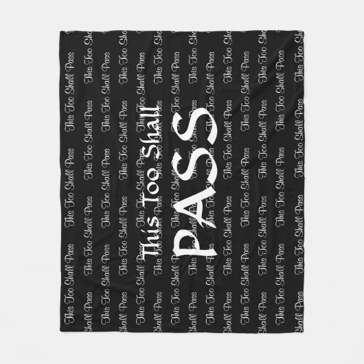 Ook deze zal passeren, zwart en wit fleece deken (Voorkant)