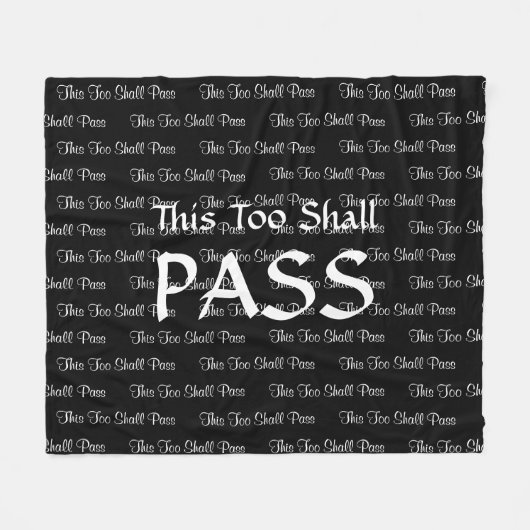 Ook deze zal passeren, zwart en wit fleece deken (Voorkant (Horizontaal))
