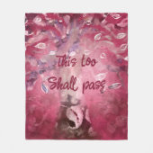 Ook dit zal Abstracte boombladeren roze passeren Fleece Deken (Voorkant)