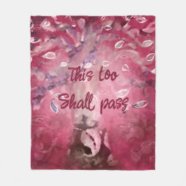 Ook dit zal Abstracte boombladeren roze passeren Fleece Deken