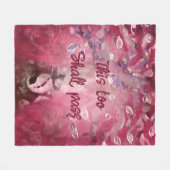 Ook dit zal Abstracte boombladeren roze passeren Fleece Deken (Voorkant (Horizontaal))