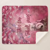 Ook dit zal Abstracte boombladeren roze passeren Sherpa Deken (Voorkant (horizontaal))