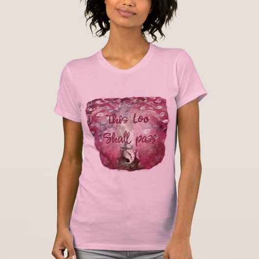Ook dit zal Abstracte boombladeren roze passeren T-shirt (Voorkant)
