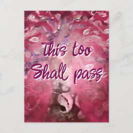 Ook dit zal Abstracte boomroze wit passeren Briefkaart