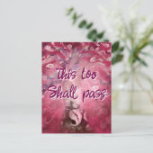 Ook dit zal Abstracte boomroze wit passeren Briefkaart (Staand voorkant)