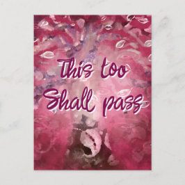 Ook dit zal Abstracte boomroze wit passeren Briefkaart