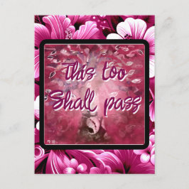 Ook dit zal Abstracte boomroze wit passeren Briefkaart