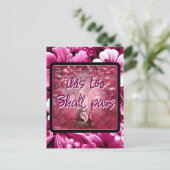 Ook dit zal Abstracte boomroze wit passeren Briefkaart (Staand voorkant)