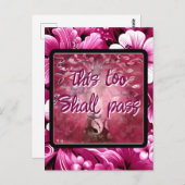 Ook dit zal Abstracte boomroze wit passeren Briefkaart (Voorkant / Achterkant)