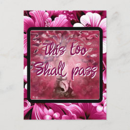 Ook dit zal Abstracte boomroze wit passeren Briefkaart