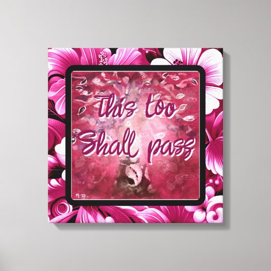 Ook dit zal Abstracte boomroze wit passeren Canvas Afdruk (Voorkant)