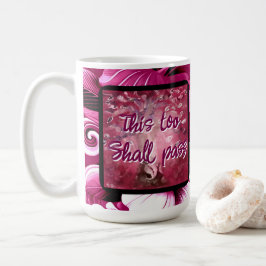 Ook dit zal Abstracte boomroze wit passeren Koffiemok