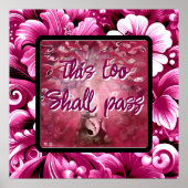 Ook dit zal Abstracte boomroze wit passeren Poster (Voorkant)