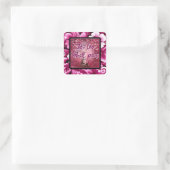 Ook dit zal Abstracte boomroze wit passeren Vierkante Sticker (Tas)