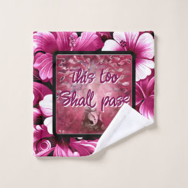 Ook dit zal Abstracte boomroze wit passeren Washandje