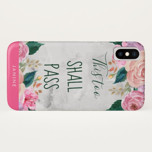 Ook dit zal passeren Girly Floral gepersonaliseerd Case-Mate iPhone Case (Achterkant (horizontaal))