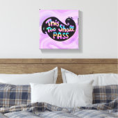 Ook dit zal voorbij de golf gestrekte canvas print (Insitu (Slaapkamer))