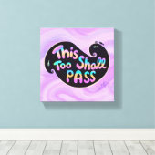 Ook dit zal voorbij de golf gestrekte canvas print (Insitu (Houten vloer))