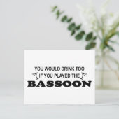 Ook Drink - Bassoon Briefkaart (Staand voorkant)
