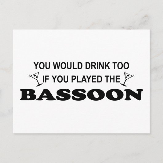 Ook Drink - Bassoon Briefkaart (Voorkant)