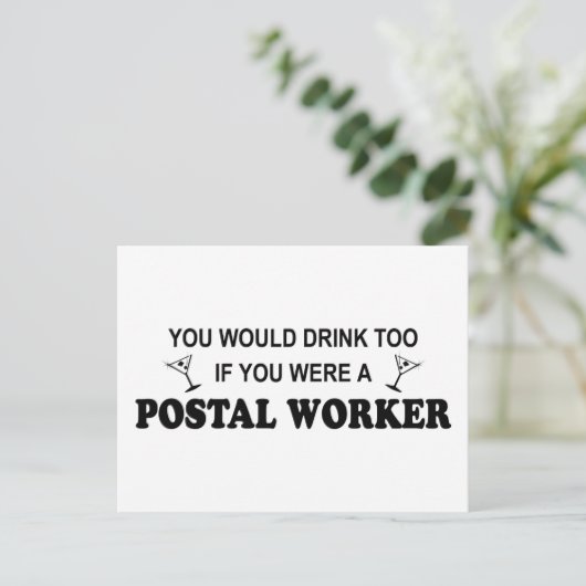 Ook Drink - Postal Worker Briefkaart (Staand voorkant)