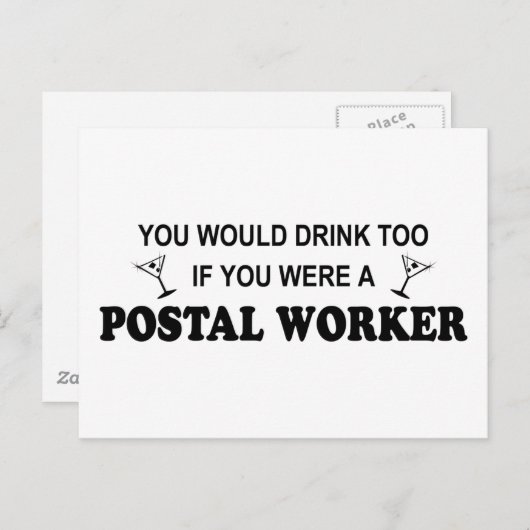 Ook Drink - Postal Worker Briefkaart (Voorkant / Achterkant)