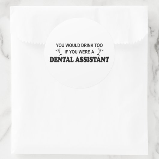 Ook Drink - tandarts Ronde Sticker (Tas)