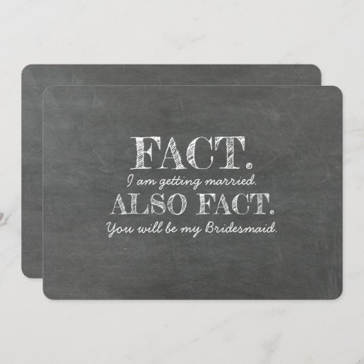 Ook het feit dat je mijn bruidsmeisje zal zijn kaart (Voorkant / Achterkant)