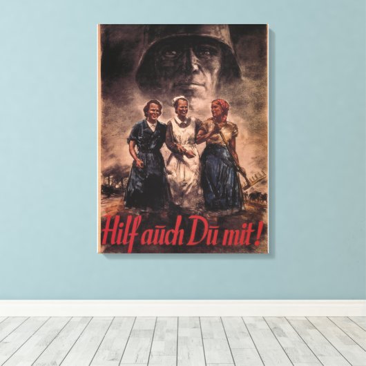 Ook jij, moet helpen!_Propaganda Poster Canvas Afdruk (Insitu (Houten vloer))