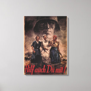 Ook jij moet helpen!_Propaganda Poster Canvas Afdruk