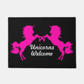 Ook roze Unicorns - Unicorns Welkom Deurmat (Voorkant)