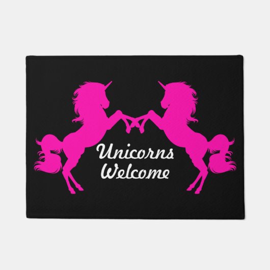 Ook roze Unicorns - Unicorns Welkom Deurmat (Voorkant)