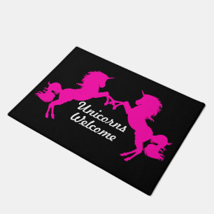 Ook roze Unicorns - Unicorns Welkom Deurmat